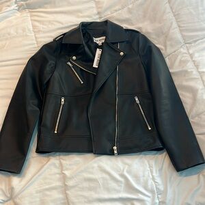 Steve Madden Assymetrical Black Faux Leather Jacket - Small NWT